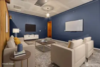 This is bonus room and to the left are two office spaces. This is virtually staged and was once a music studio. As you can see, the choice of use is up to you!