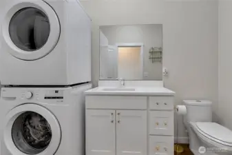 Utility room. Washer and dryer stay in the adu