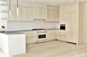 Unit 421 kitchen rendering