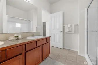 Primary Suite with double vanities.