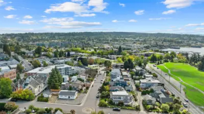 Heritage park to the right, just a few streets down from condo unit