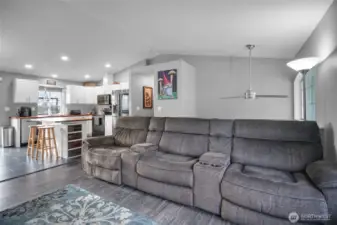 Ample-sized living room is a wonderful gathering space.