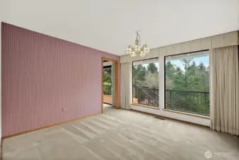 Step up from the living room into the big dining room.  Are you imagining your first dinner party so far?  Cocktails (or mocktails) in the living room until dinner is served.  Of course, the windows offer the same view as the living room.