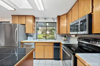 Stainless appliances are among the improvements made in this home since it was built.