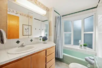 Both listing brokers think there's something kind of cool about the hall bath on the main floor.  I welcome hearing your opinion about this after you visit.
