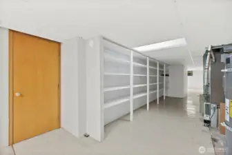 Open the closed door and enter the living space downstairs.  Or, stock the shelves with this and that, and little bit of the other.  Easy access to the mechanics make access to them easy!