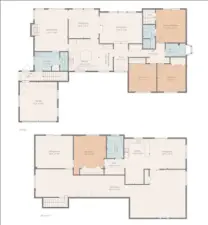 Floor plan including both levels.