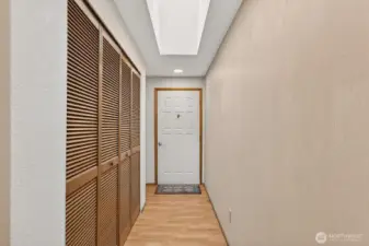 Entry way with skylight.