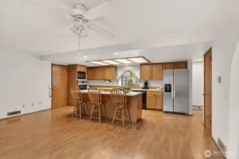 Oversized kitchen with Island.