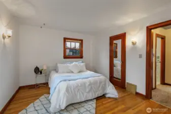 Bedroom on the main floor with walk in closet