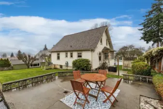 Spacious patio space and oversized yard.