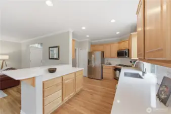 Barstool area to grab a quick bite to eat