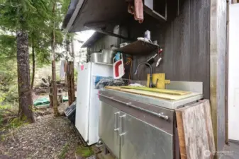 Cleaning Station with French Drain and Freezer