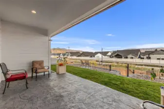 Patio with gas connection for BBQ