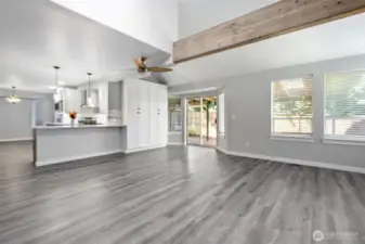 Architectural beams add interest for sure.