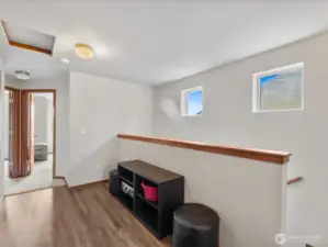 More room with this extra-wide 2nd floor landing. Perfect for a desk and/or work space
