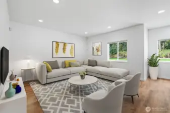 Virtually Staged family room