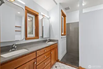 Primary bathroom with 2-person walk in shower