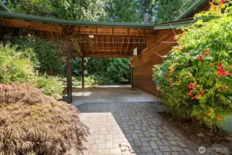 Portico to the garage & ADU