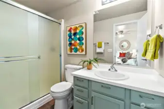 Enjoy the privacy of your own ¾ bathroom within the primary suite—fresh, modern, and designed for easy everyday living.