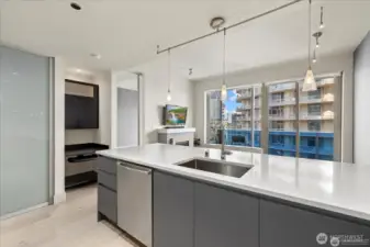 office noon with a coat closet to the left