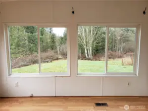 Picture of the Huge Second Living Room with Laminate Flooring and a great Private Peaceful View.