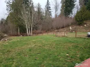 Opposite View of the Large Side Yard of the Home Looking from the Deck.