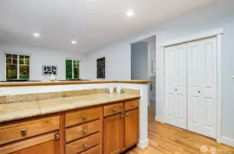 Kitchen pantry compliments ample storage.