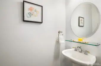 Convenient main floor 1/2 bath/powder room.