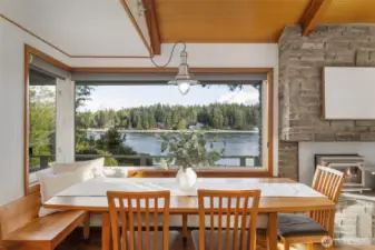 Built in kitchen dining with a view