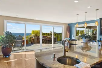 View from the kitchen prep sink