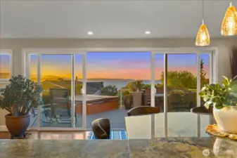 Double sliding doors to the deck maximize the views