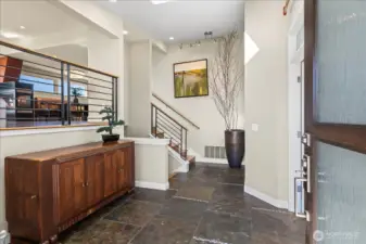 Entry with primary suite to the right