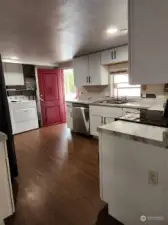 Kitchen with newer floors