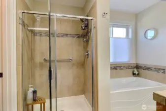 Both a shower & tub in primary suite