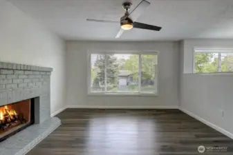 Beautiful LVP flooring throughout primary living areas on main floor.