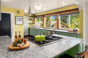 Plenty of work space and storage in this kitchen.