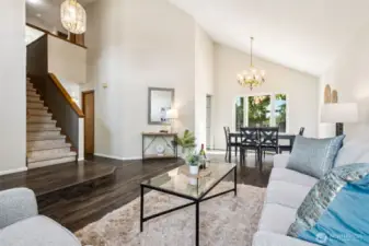 Vaulted ceilings in this space creates an open & area feel to the home.