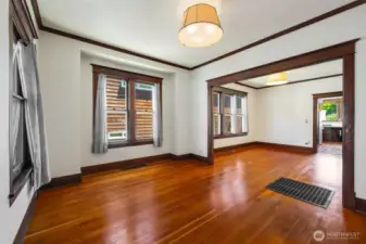 Main level living and dining spaces