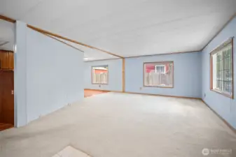 Looking into the living room as you enter the front door.