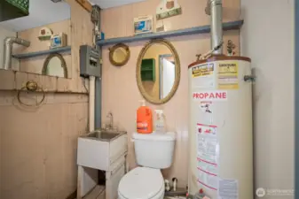 half bath inside shop