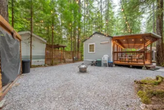 Woodshed and fire pit