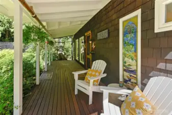 Beautiful and wide covered porch