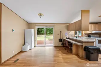 Dining room with access to backyard