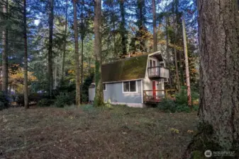 Left side of house with full side yard