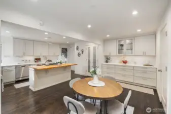 Off the dedicated eating area you have an ample pantry and built-ins with more storage