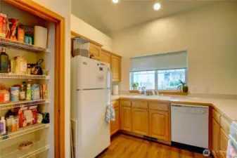 Pantry in the kitchen for easy access.