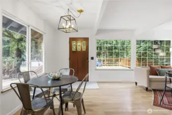 Living room is filled by natural light