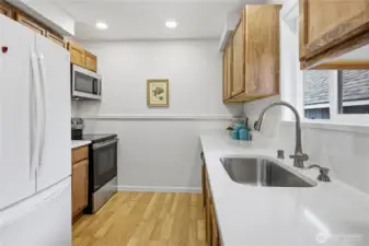 New cabinetry and counters