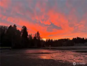 stunning sunsets over Gamble Bay